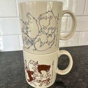 Vintage Taylor & Ng naughty Dog Mug and Orgy Hippo mug